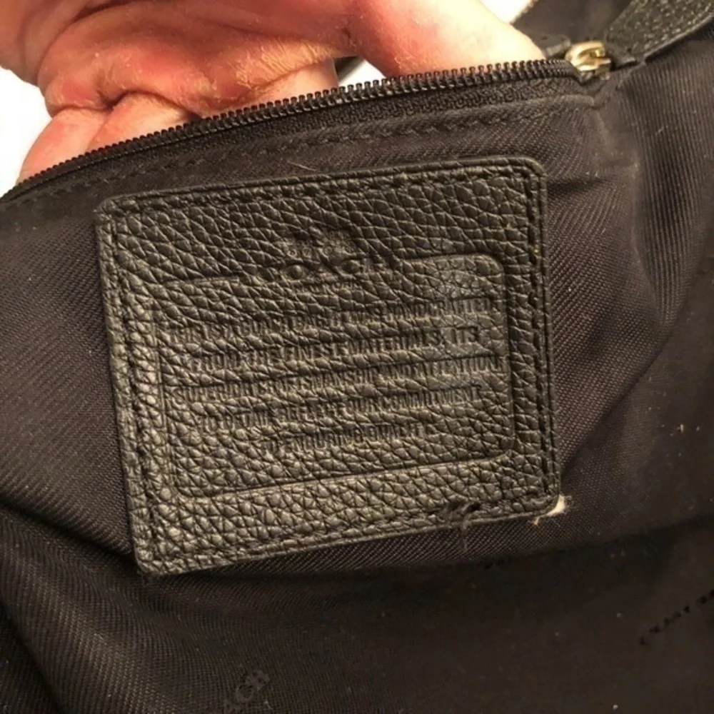Coach turnlock black leather hobo convertible bag